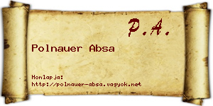 Polnauer Absa névjegykártya